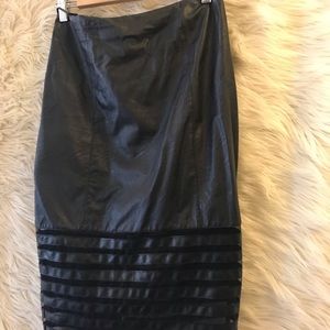 Black Leather Pencil Skirt